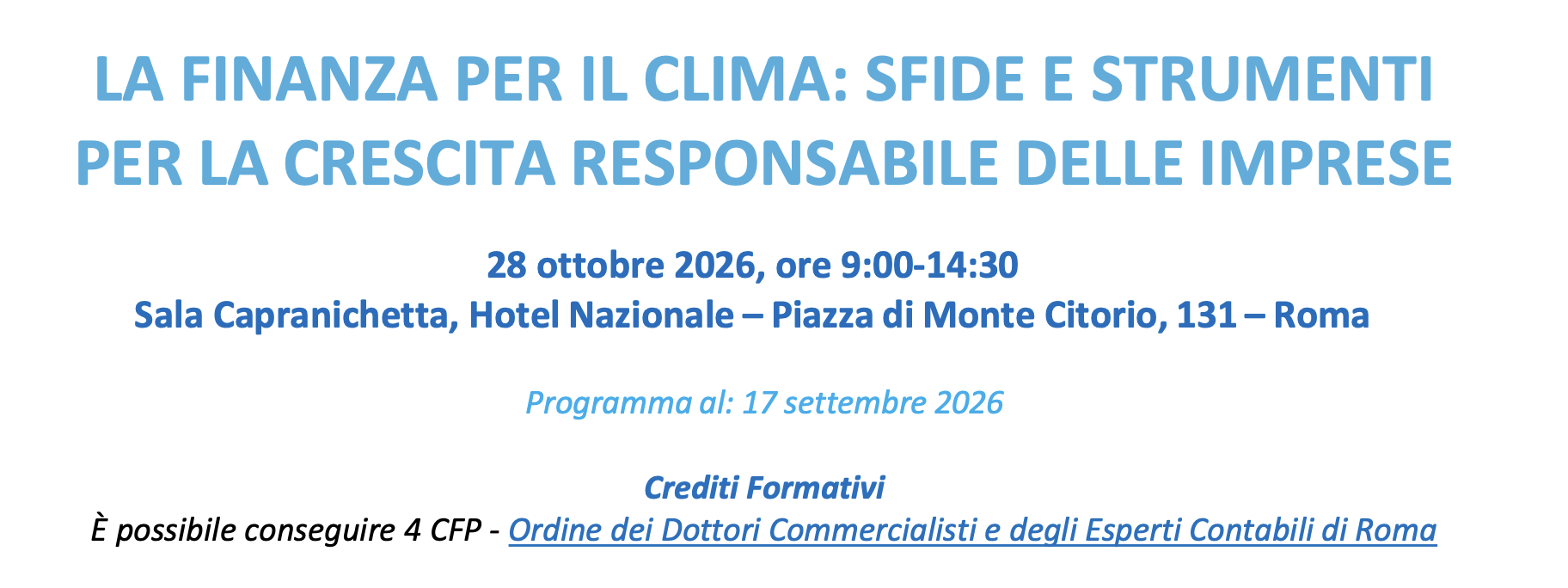 La finanza per il clima: sfide e strumenti per la crescita responsabile delle imprese